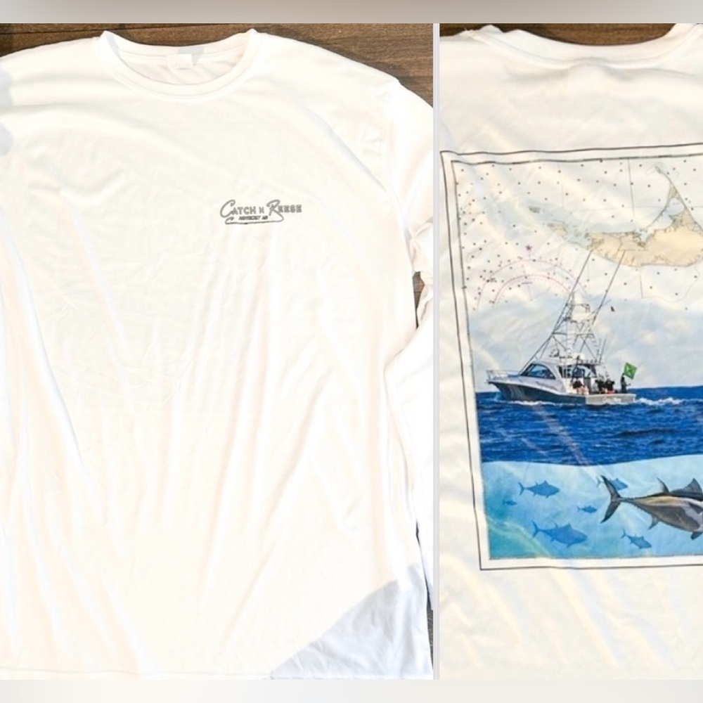 Vapor Apparel white Long Sleeve Sun Shirt UPF50+ Performance Fishing - Picture 4 of 5